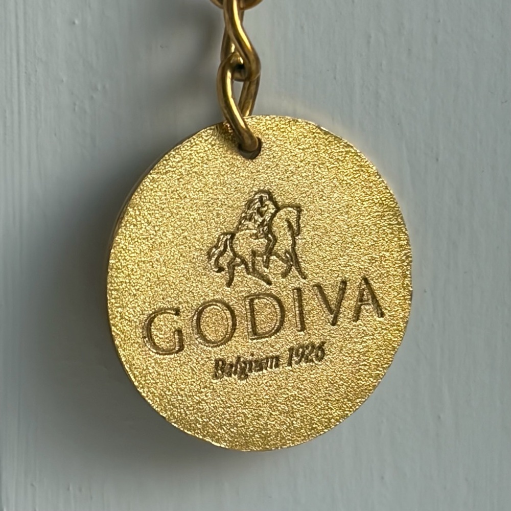 Vintage RARE Godiva Chocolate Gold Tone WATCH FOB Key Chain Belgian Charm 1”